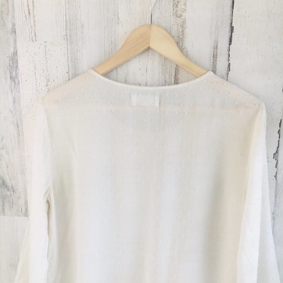 Velvet Graham Spencer Swiss Dot Ruffle Hem Top - Picture 9 of 11